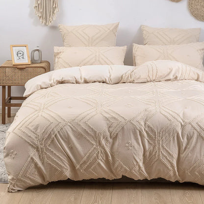 DecorBites™ Soft Tufted Microfiber Duvet Cover Set