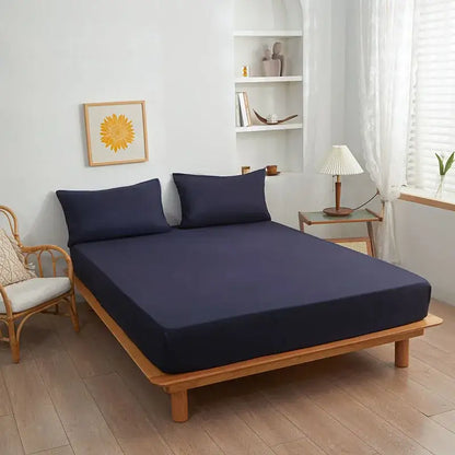 Soft yellow & beige cotton fitted sheet bedroom bedding