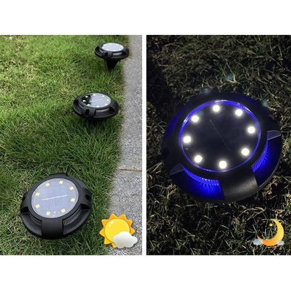 Solar Ground Lights with Bright LEDs for Garden and Pathways