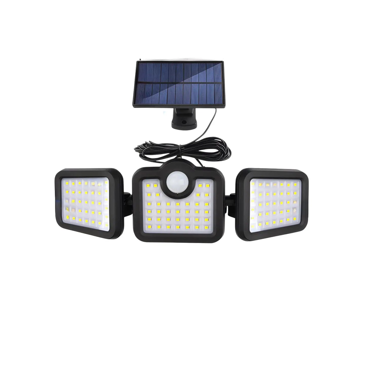 Solar Lamp Outdoor Flood Light with Motion Sensor, 3 Heads, IP65 Waterproof