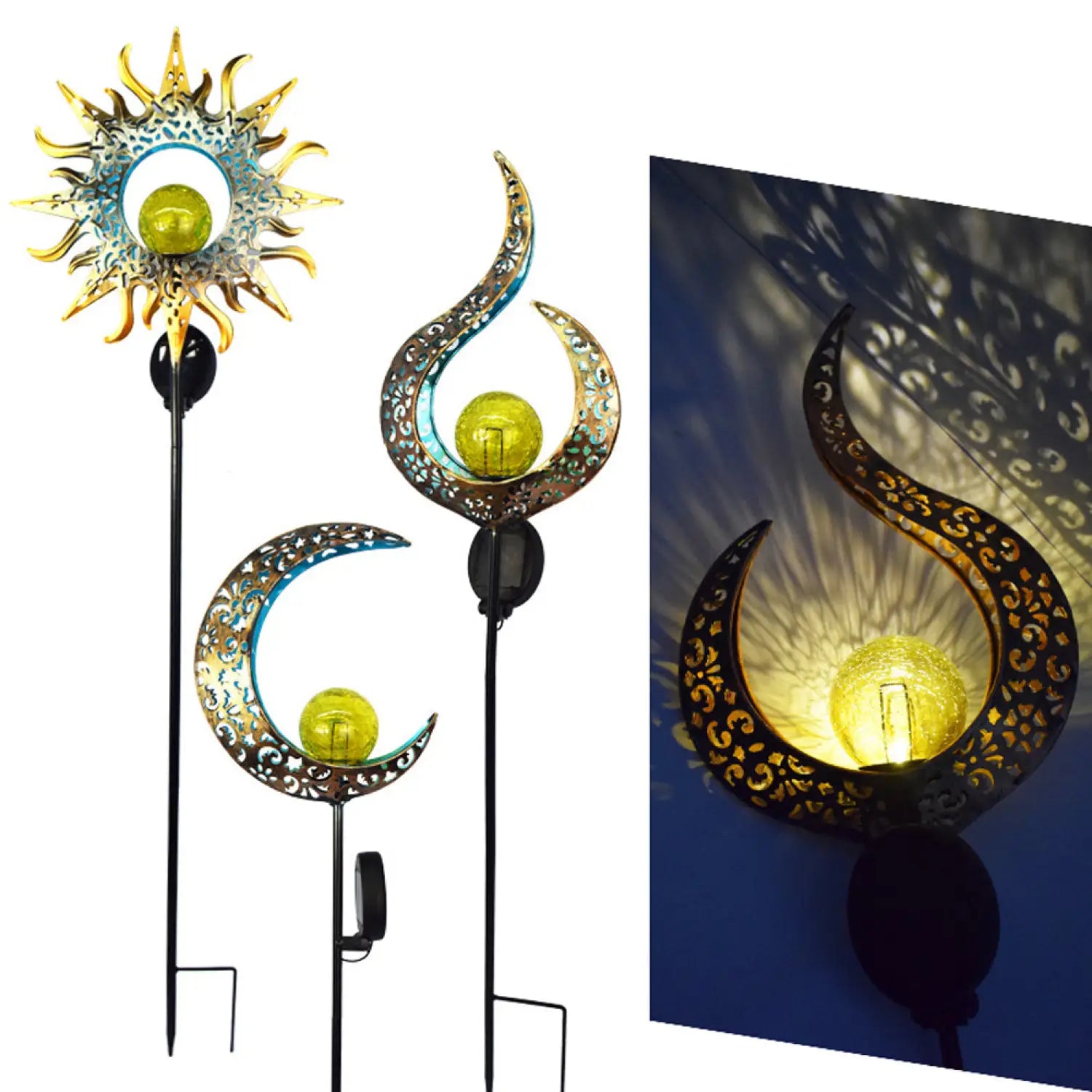 Solar LED Lamps with Waterproof & Flame Effect for Outdoor Garden Lighting