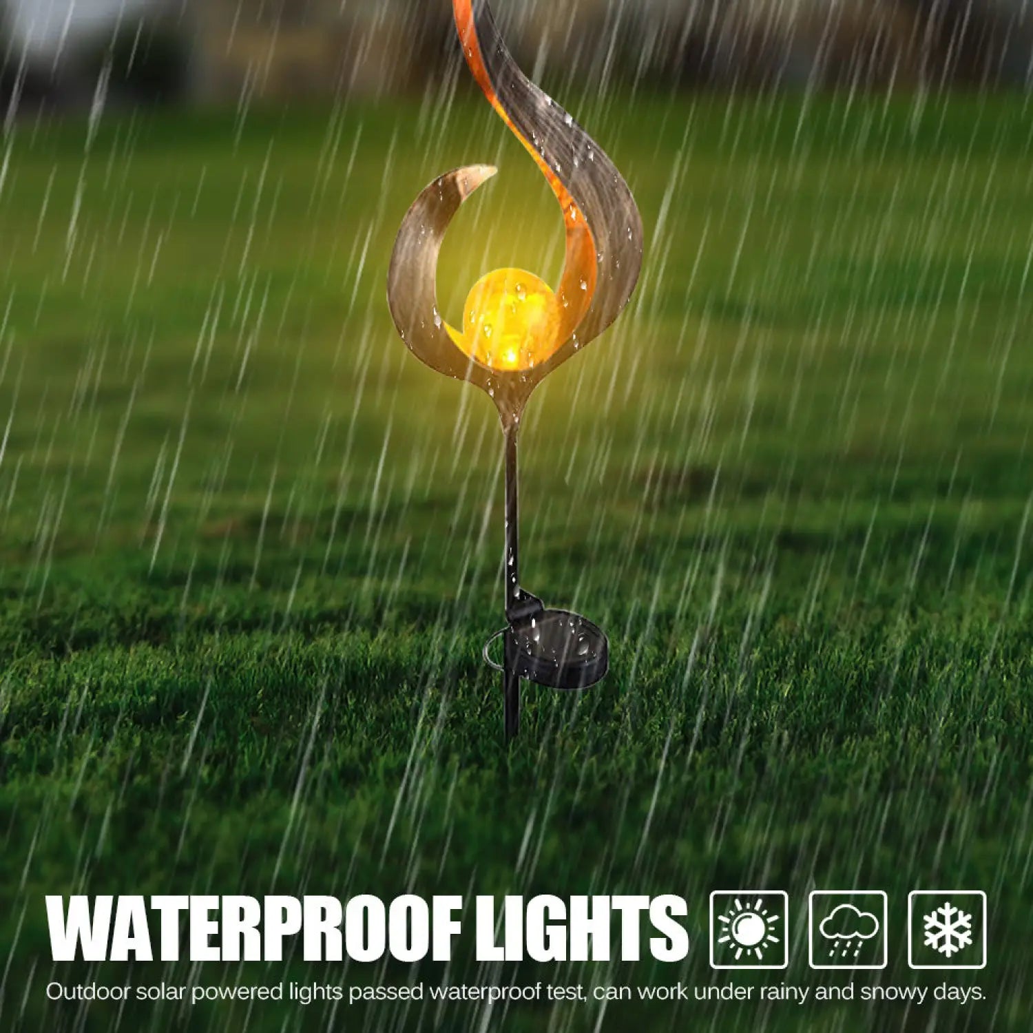Solar LED Lamps with Waterproof & Flame Effect for Outdoor Garden Lighting