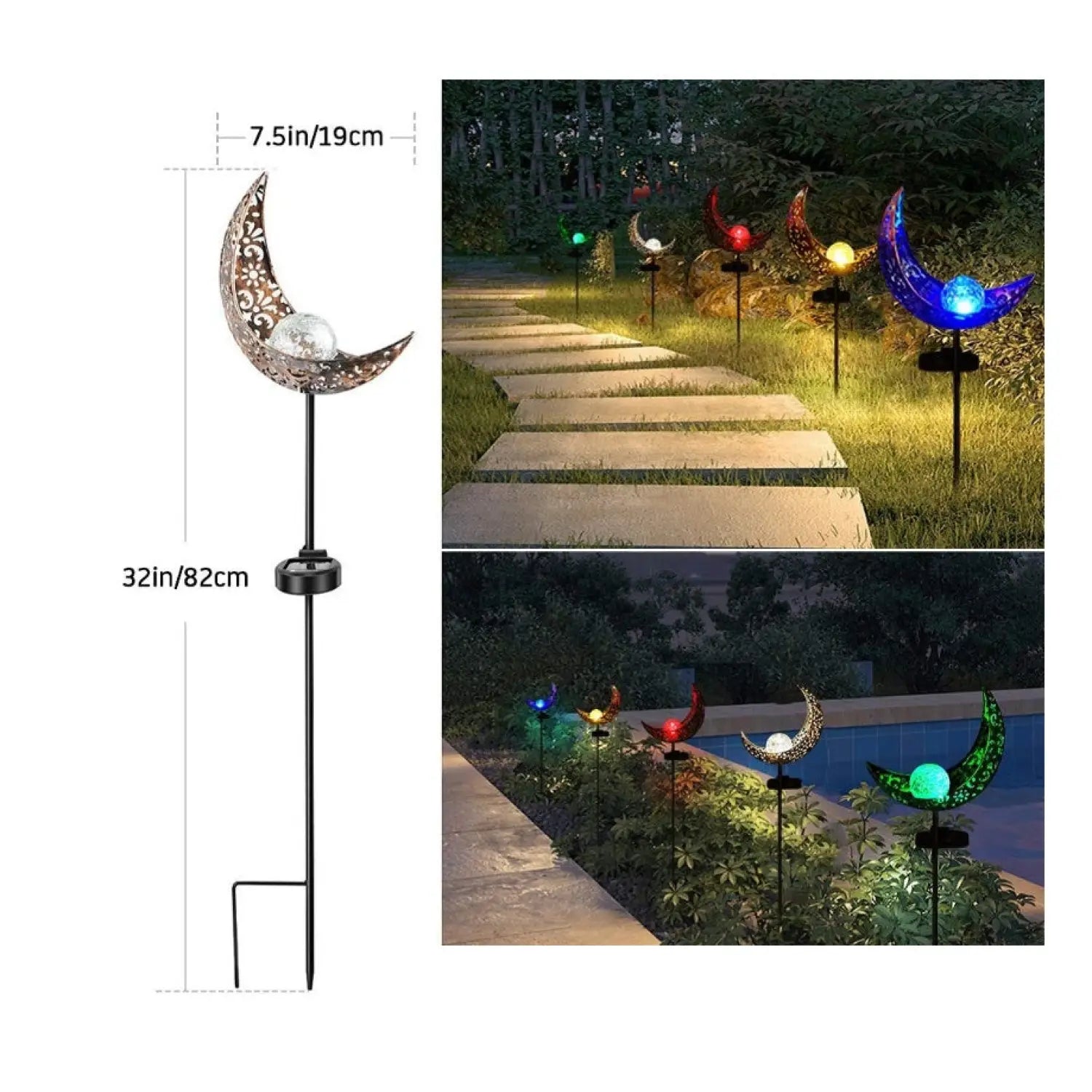 Solar LED Lamps with Waterproof & Flame Effect for Outdoor Garden Lighting