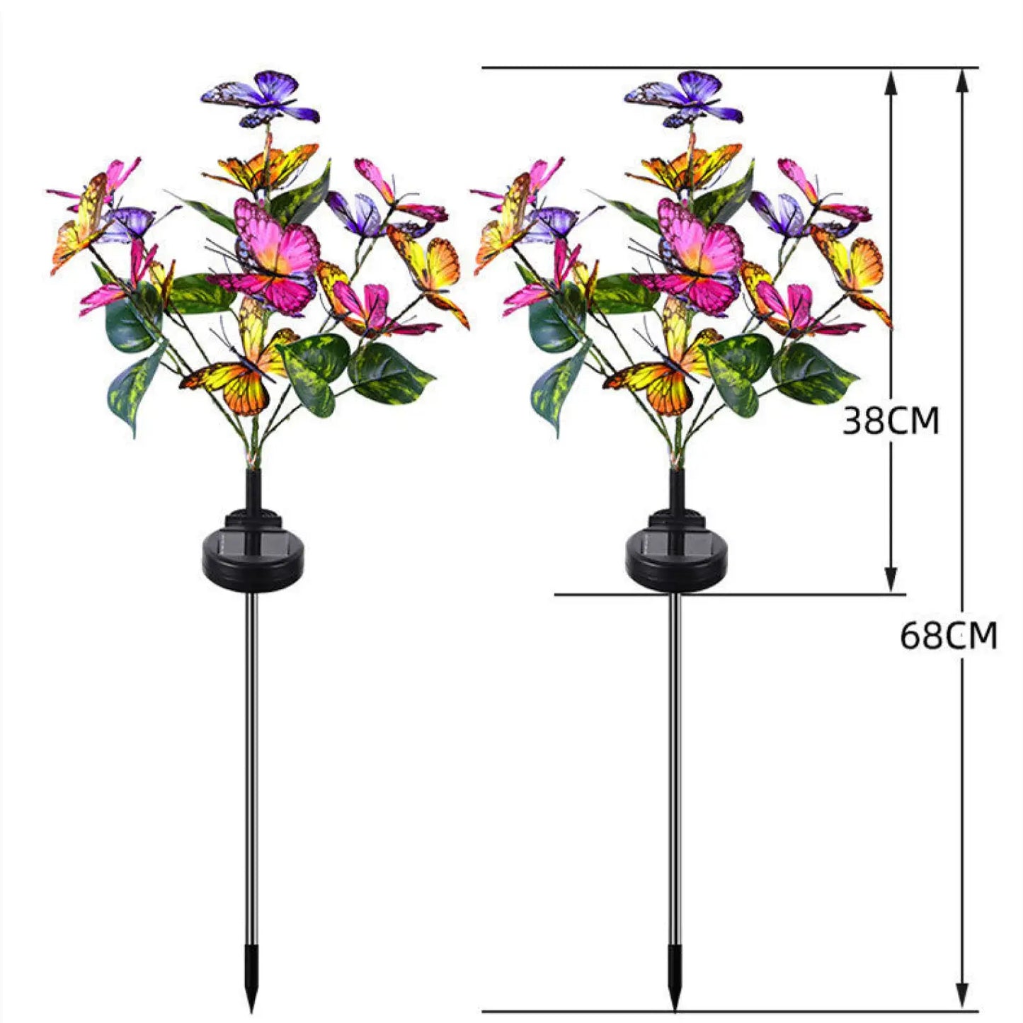 Solar LED Light for Outdoor Garden & Courtyard with Butterfly Design