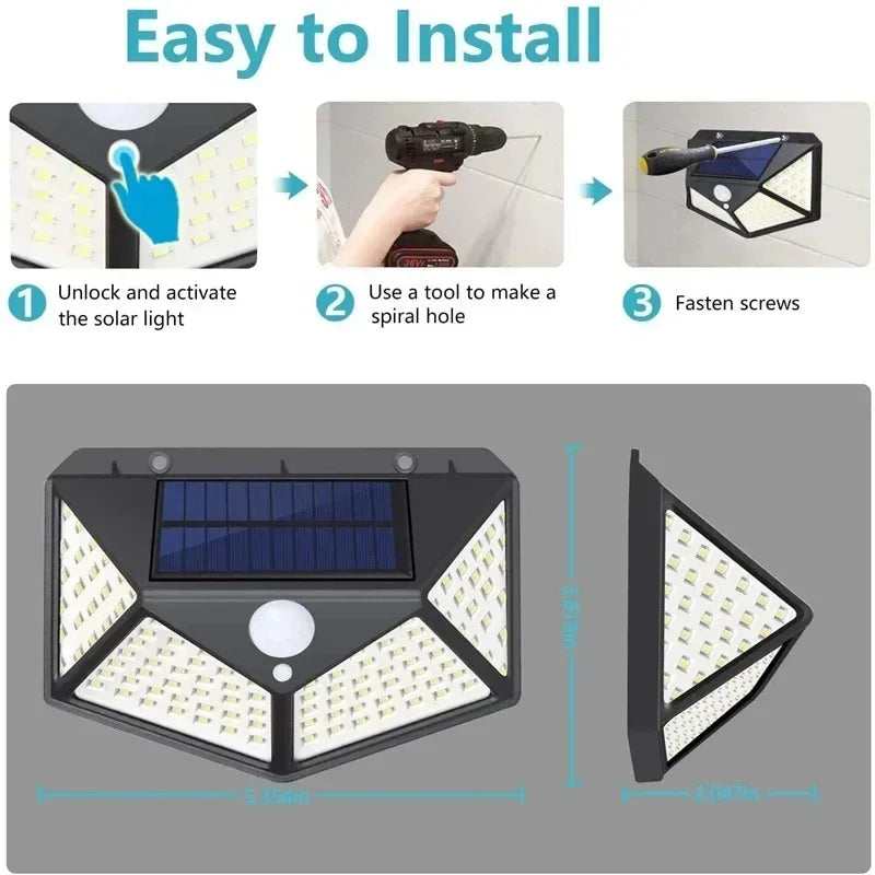 DecorBites™ Solar LED Outdoor Lights Set for Garden with Motion Sensor
