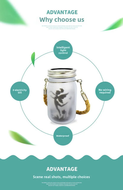 DecorBites™ Solar Mason Jar Fairy Lights for Garden Decoration