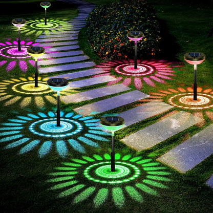 DecorBites™ Solar Pathway Lights 6 Pack, Color Changing & Warm White LED, Waterproof