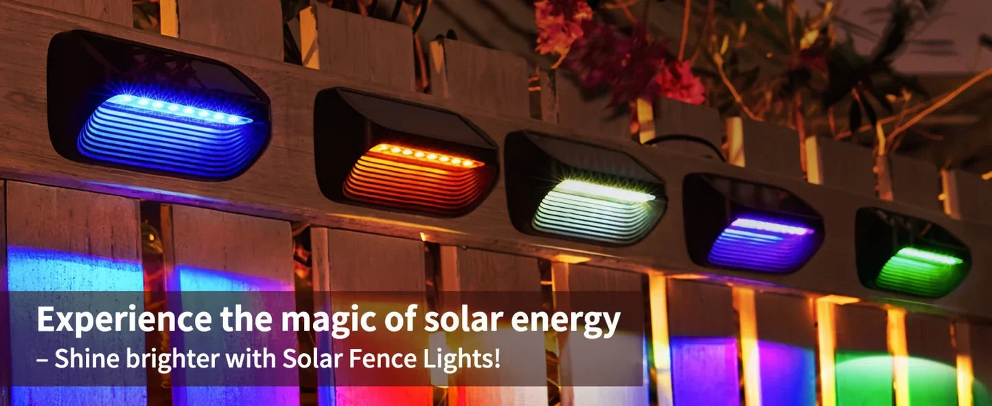 DecorBites™ Solar-Powered Fence Lights for Yard, Deck, Patio