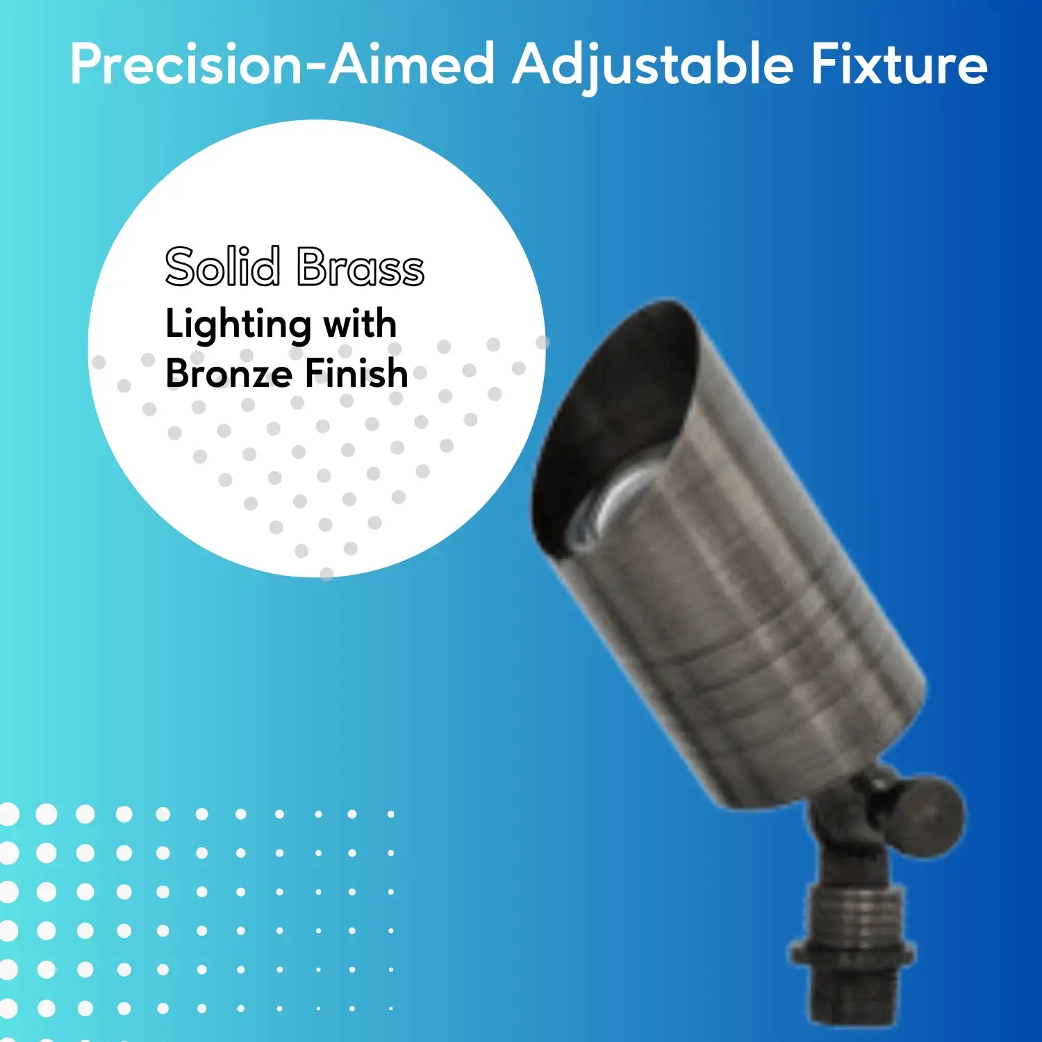 Solid Brass Adjustable Outdoor Spotlights with 5 MR-16 LED Bulb