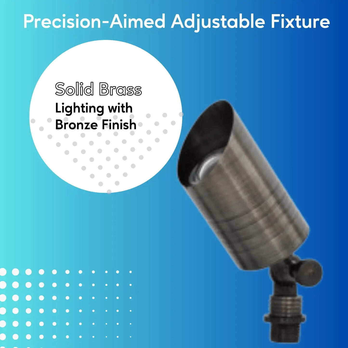 Solid Brass Adjustable Outdoor Spotlights with 5 MR-16 LED Bulb