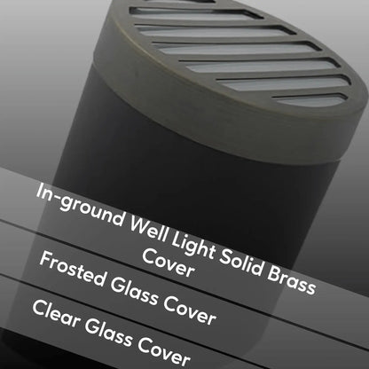 Solid Brass Louvered PAR36 In-ground Well Light Cover Kit
