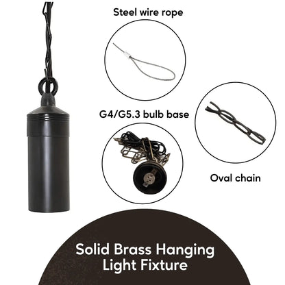 Solid Brass MR16 Hanging Light Fixture