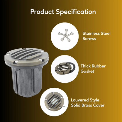Solid Brass MR16 In-Ground Light Well Cover Kit