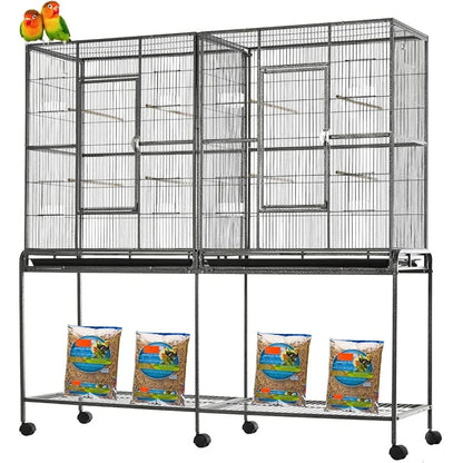 DecorBites™ Spacious Double Bird Cage with Breeding Dividers