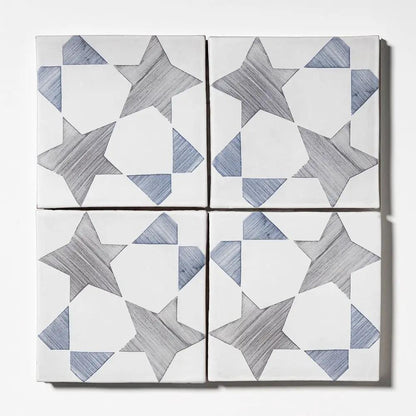Spinning Stars Matte Glazed Terracotta Tiles 6x6