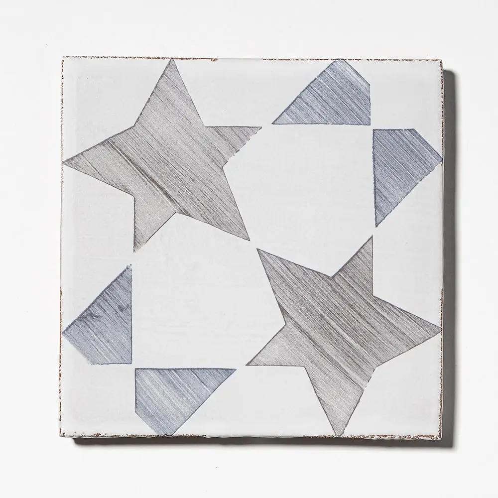 Spinning Stars Matte Glazed Terracotta Tiles 6x6
