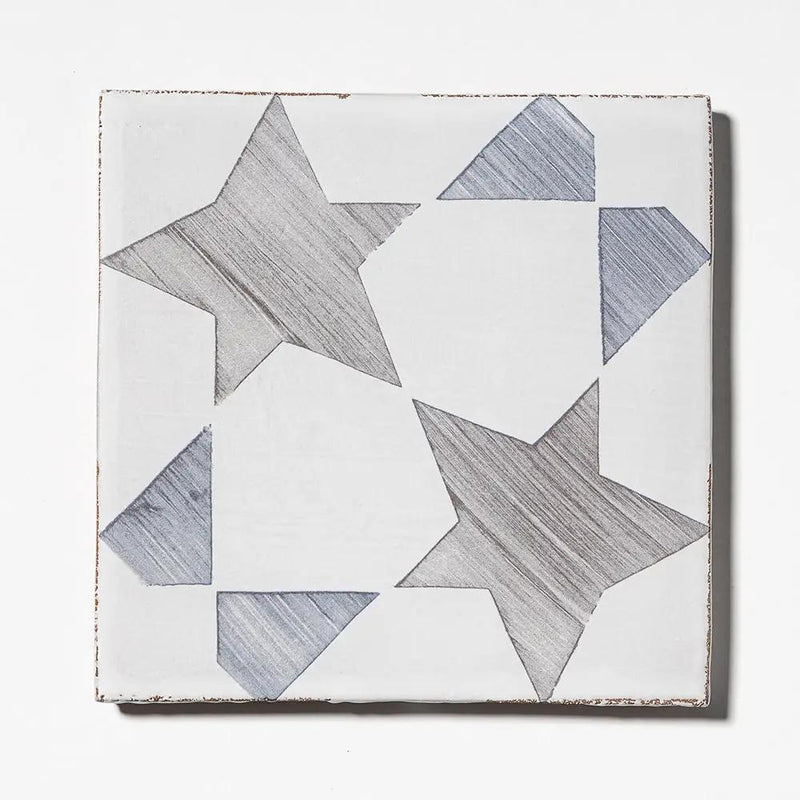 Spinning Stars Matte Glazed Terracotta Tiles 6x6