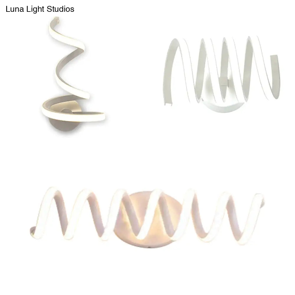 DecorBites™ Spiral Acrylic LED Wall Sconce - Modern Single Light in Warm/White/Natural Light