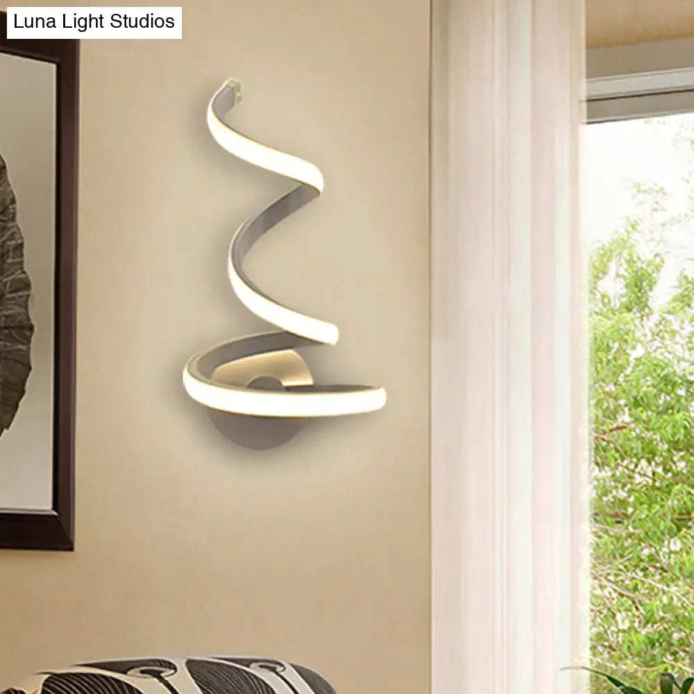 DecorBites™ Spiral Acrylic LED Wall Sconce - Modern Single Light in Warm/White/Natural Light