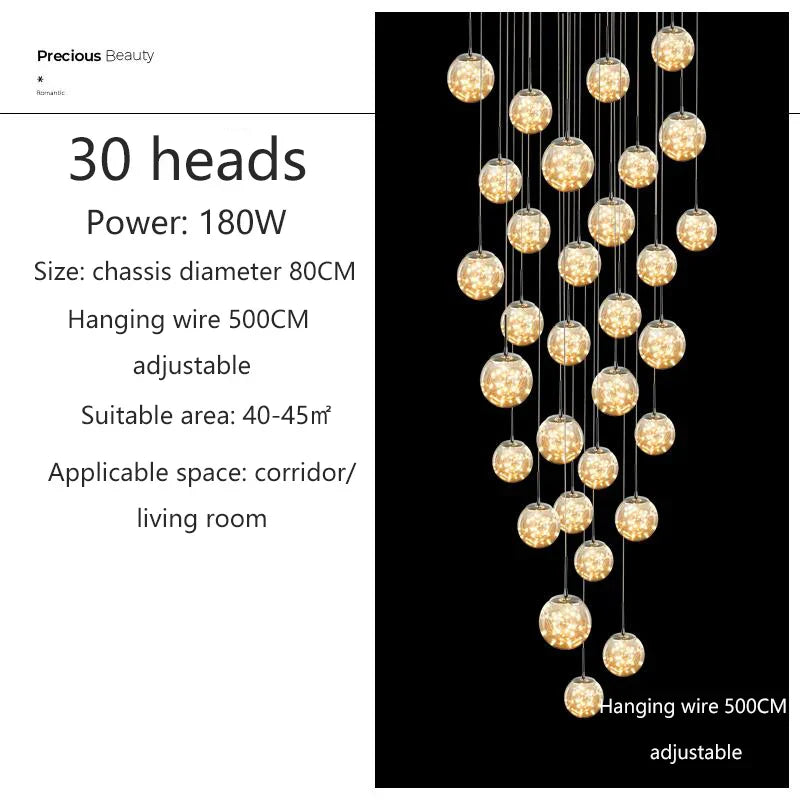 DecorBites™ Spiral Crystal Ball Chandelier Light - Free Shipping