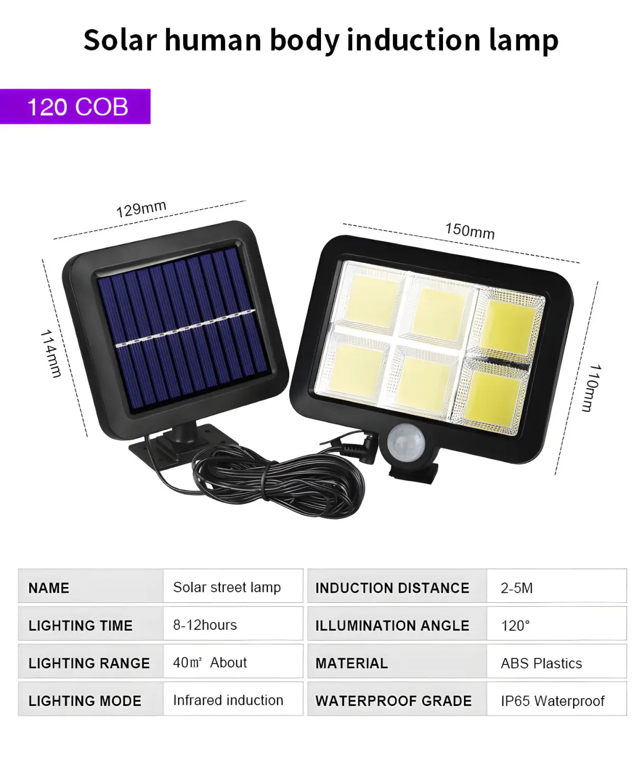 Split LED Solar Wall Light with Motion Sensor & Remote for Outdoor
