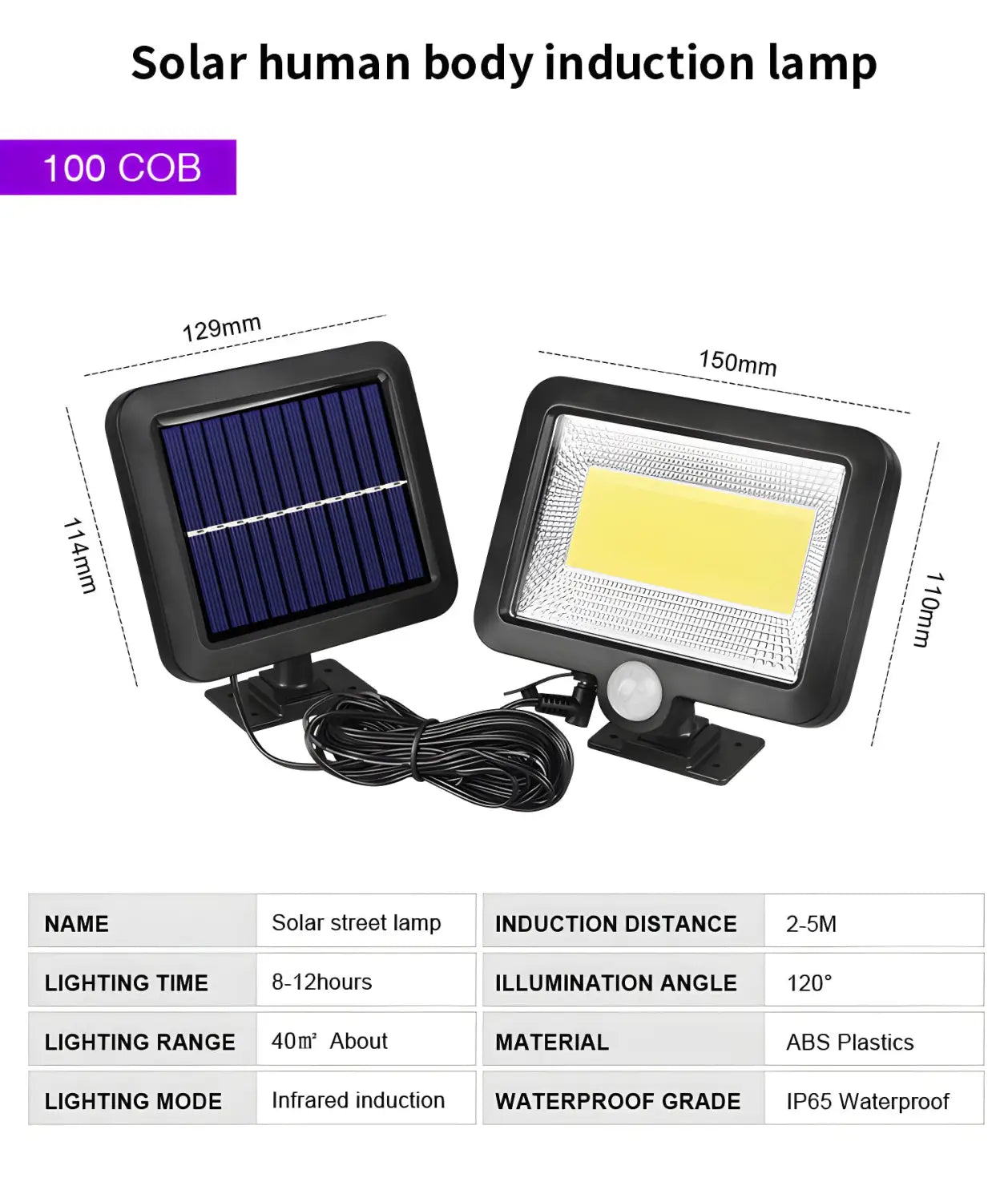 Split LED Solar Wall Light with Motion Sensor & Remote for Outdoor