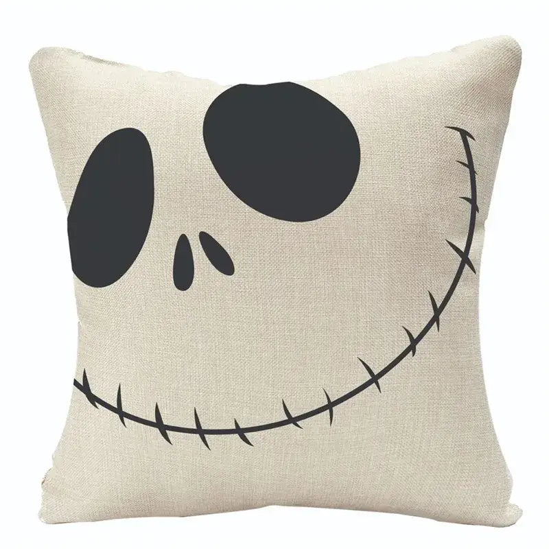 Spooky halloween pumpkin linen cushion cover set for living room sofa
