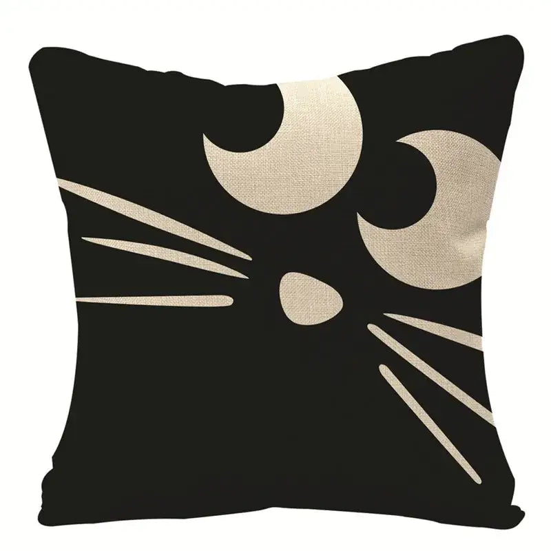 Spooky halloween pumpkin linen cushion cover set for living room sofa