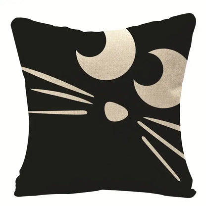 Spooky halloween pumpkin linen cushion cover set for living room sofa
