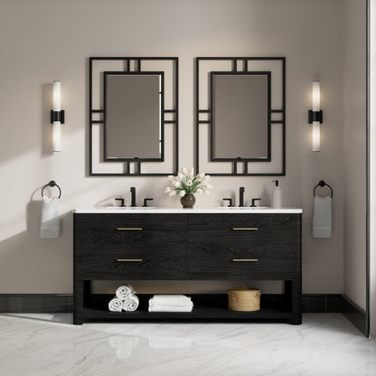 James Martin Lucian 72" Double Bathroom Vanity, Carbon Oak