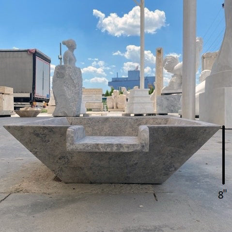 Silver Travertine Natural Stone Pool Square Poolwok with Lip