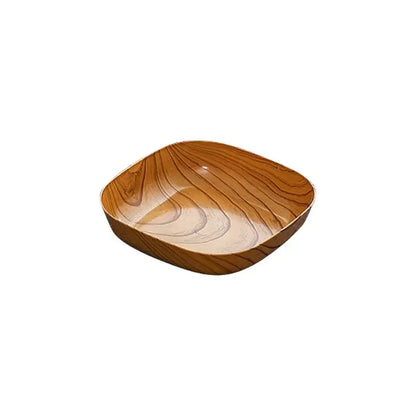 Square imitation wood snack plate dining room serving tray