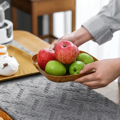 Square imitation wood snack plate dining room serving tray