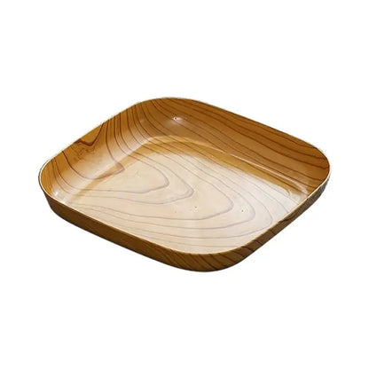 Square imitation wood snack plate dining room serving tray