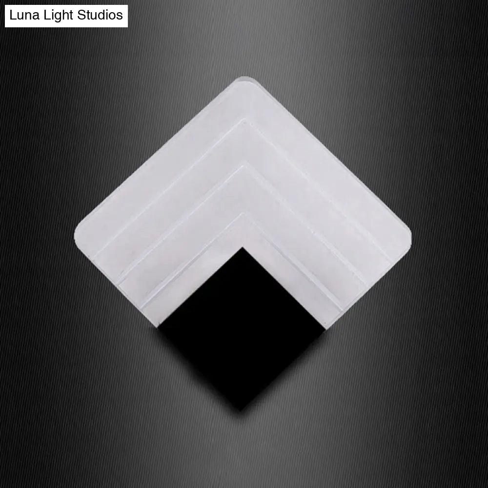 DecorBites™ Square LED Wall Sconce - 5.5/8" Width, Acrylic Light, Aged Silver/Black Finish