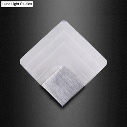 DecorBites™ Square LED Wall Sconce - 5.5/8" Width, Acrylic Light, Aged Silver/Black Finish