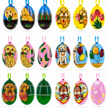 Golden Retriever and Labrador Wooden Christmas Ornaments 3 Inches