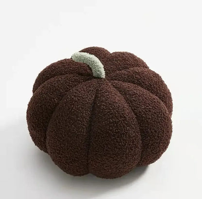 Stacked 3d pumpkin throw pillow living room plush fleece decor