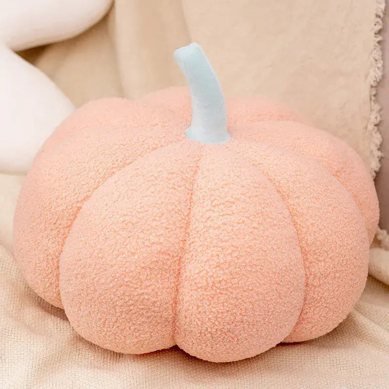 Stacked 3d pumpkin throw pillow living room plush fleece decor