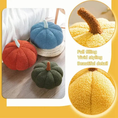 Stacked 3d pumpkin throw pillow living room plush fleece decor