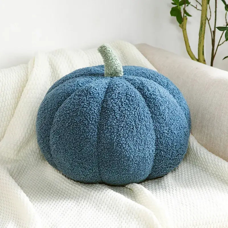 Stacked 3d pumpkin throw pillow living room plush fleece decor