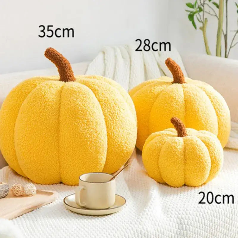 Stacked 3d pumpkin throw pillow living room plush fleece decor