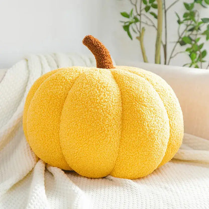 Stacked 3d pumpkin throw pillow living room plush fleece decor