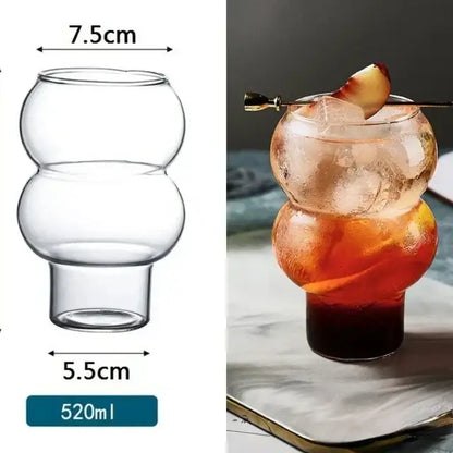 Stacked ribbed glass cold brew coffee cup kitchen tumbler