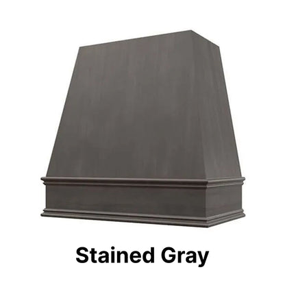 Wood Range Hood With Tapered Front and Decorative Trim - 30", 36", 42", 48", 54" and 60" Widths Available