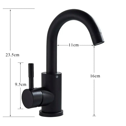 Modern brushed stainless steel bathroom sink faucet