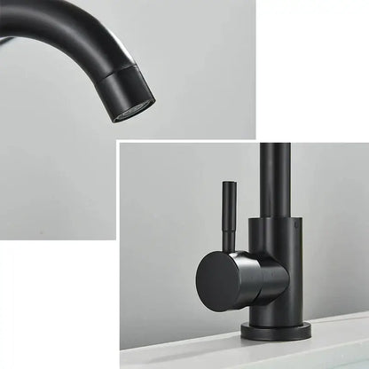 Modern brushed stainless steel bathroom sink faucet