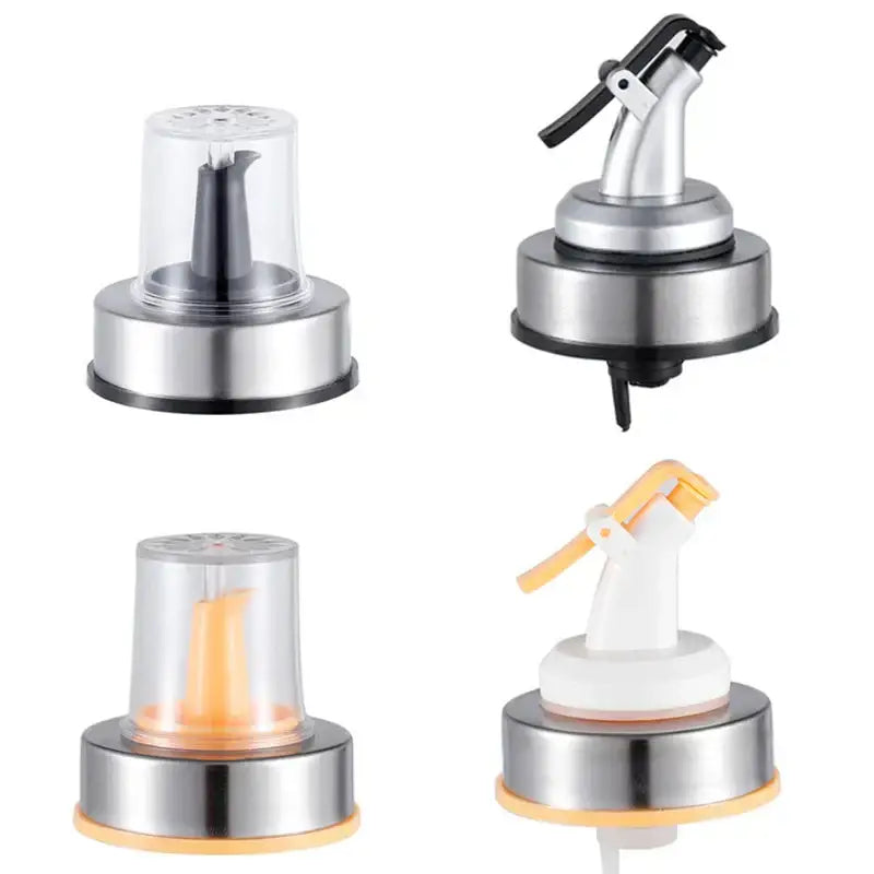 Stainless steel bottle cap stopper with colored handle kitchen nozzle