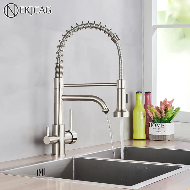 Stainless steel decorbites dual mode water filter kitchen faucet
