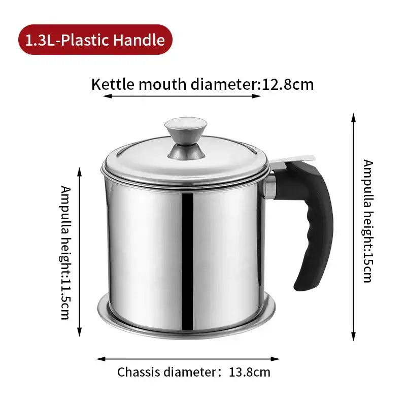 Stainless steel deep fryer pot with strainer and tongs kitchen tool